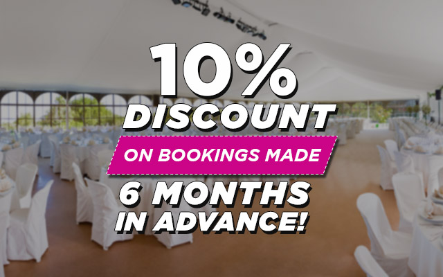 10% discount on bookings made 6 months in advance.