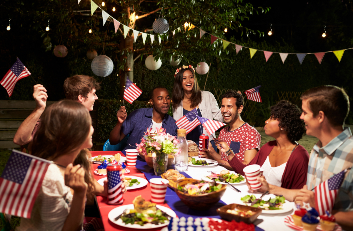 people celebrating 4th of july background